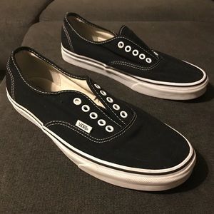Black low top Vans